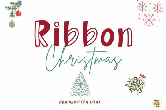 Ribbon Christmas Font for Festive Editorial Design