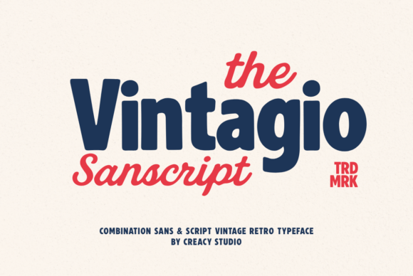Vintagio Sanscript Duo Font for Retro Campaigns